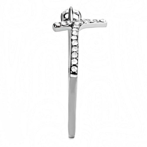 Silver cross pendant with embedded stones on a white background