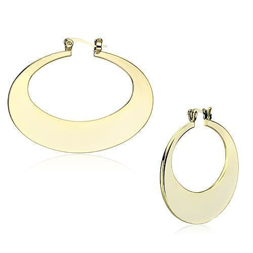 Gold hoop earrings on a white background